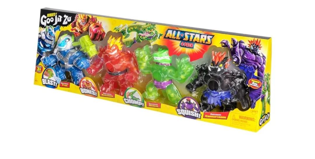 Heroes of Goo Jit Zu Special Edition All Stars 4 Pack - Tyro, Blazagon, Shredz, Ultra Rare Corruptagon, Yellow