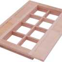 EXCEART Dollhouse Window Shutter 1Pcs 8-Grid Blinds 1:12 Scale Miniature Wooden Window Frame DIY Accessories Miniture Decor