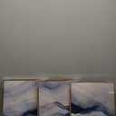 myusuar 3 Piece Large Abstract Framed Wall Art For Living Room, Smoke Texture Ink Navy Blue Canvas Wall Art Modern Minimalist Art Prints Wall Dcor For Bedroom Office 12x16in