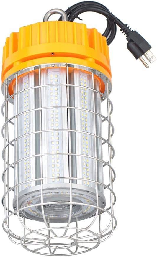 150W LED Temporary Work Light, 19500LM 5000K Daylight Hanging Construction Lights, 100-277VAC, IP67 Waterproof Portable Linkable Job Site Lighting with Hook for Workshop Area Lighting