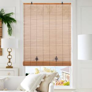 Cordless Bamboo Blinds, Bamboo Roll Up Window Shades for Indoor Outdoor Patio, Home and Garden (30''W x 72''H)