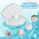 Thickened Inflatable Seashell Pool Float, Giant Pool Floating Raft Chair with Pearl Balls, for Birthday Party, Ocean Theme Decorations, Beach & Pool Party Decorations