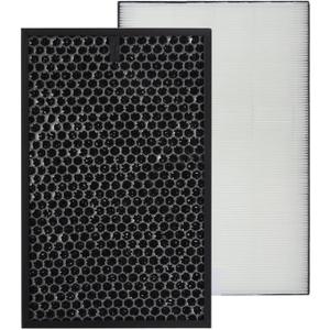 PUREBURG FXJ80UW Replacement Filter Set Compatible with Sharp FZ-J80HFU FZ-J80DFU Fits FXJ80UW FX-J80U-W Plasmacluster Air Purifier,H13 HEPA Active Carbon