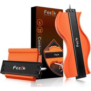 Feeke Contour Gauge (12+5 Inch) with Lock Profile Tool, Super Contour Duplicator Men Gifts Woodworking Tools Carpenter Tools Construction Scribe Tools for Man, Gifts for Men Dad Husband Him