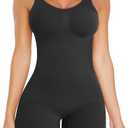 VVX Shorts Bodysuit for Women Tummy Control Shapewear Seamless Sexy Butt Lifting Workout Bodycon One Piece Short Jumpsuit (A-1 Pack-black) XS/S