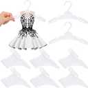Soulchen 50 Pcs Doll Clothes Hangers for 18 Inch Dolls, White Plastic Clothes Hangers with Non-Slip Clips, Space-Saving Wardrobe Accessories for Gown Dress Outfit