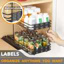 SpaceAid Pull Out Spice Rack Organizer for Cabinet, Heavy Duty Slide Out Seasoning Kitchen Organizer, Cabinet Organizer, with Labels and Chalk Marker, 6.5" W x10.75 D x8.5 H, 1 Drawer 2-Tier