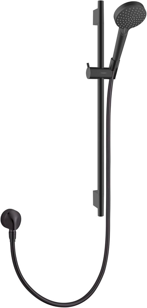 hansgrohe Vernis Blend 11-inch 3-Spray Handshower with Slide Bar and Hose, Rain, IntenseRain, Handheld Shower Head System in Matte Black, 04971670