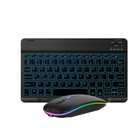 Ultra-Slim Lightweight Bluetooth Keyboard and Mouse Portable Mini Wireless Keyboard Rechargeable 7-Color Backlit for Apple iPad iPhone,Tablet iPhone Smartphone iOS Android Windows,Black