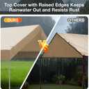 12x20 FT Carport Replacement Canopy Top Upgraded Car Port Canopy Cover for Carport Party Tent Waterproof & UV Protected, Easy Installation with Ball Bungees,Beige(Frame Not Included)