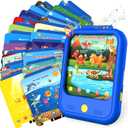 Qiaojoy Kids Learning Tablet Educational Learning Pad for Toddlers 2-5 to Learn Alphabets, Numbers, Foods, Time, Music, Talking Cards for ToddlersLearning Educational Toy Kids Gifts, 8.276.50.98inch