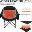 Heated Oversized Camping Chair - Heavy Duty Padded Comfy Warm Outdoor Chair, Single Pack