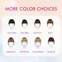 ELEFOCUS Clip in Bangs Real Human Hair 6# 100% Human Hair French Bangs Fake Bangs Hair Clip on bangs for women Fringe with Temples Hairpieces Curved Bangs for Daily Wear