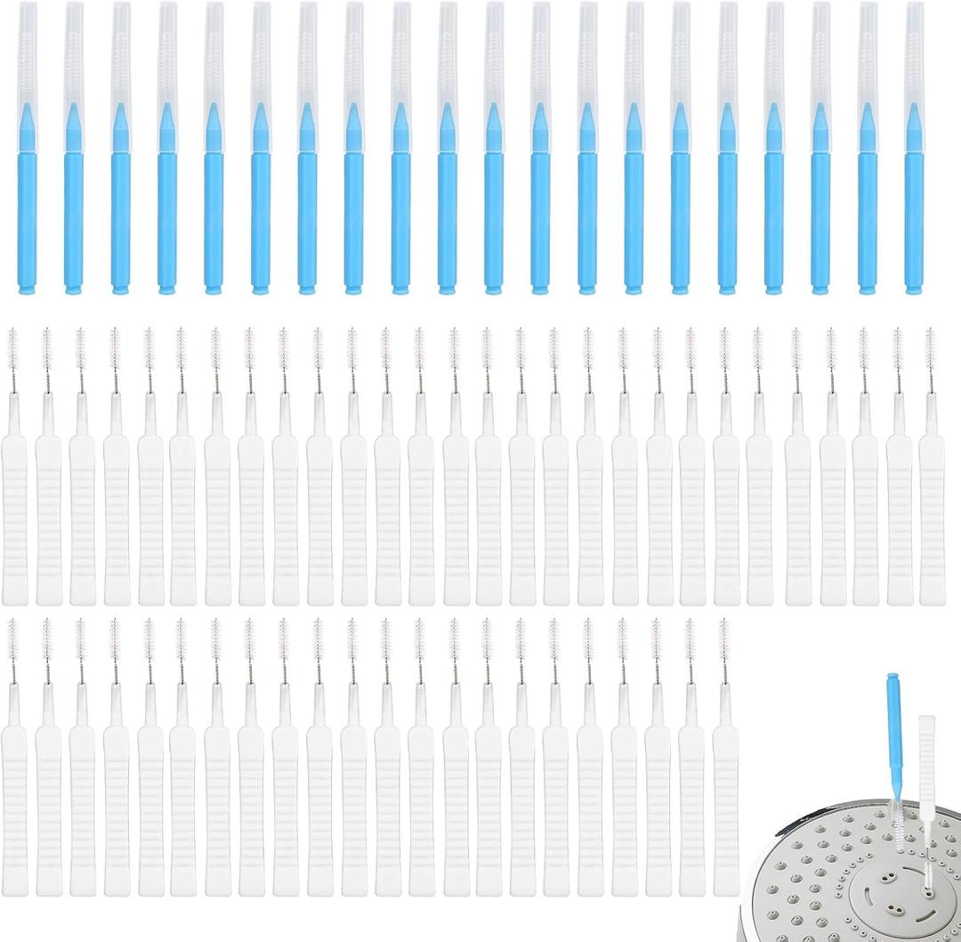 70pcs Shower Head Cleaning Tools, Multi-Size Showerhead Cleaner Picks Anti-Clogging Cleaning Brush 2 Styles Unclogger Accessories for Small Holes Faucets Sink Gaps Nozzles