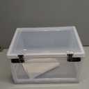 Large Medicine Lock Box with Dual 3-Digit Combination Locks, 24L Lockable Storage Box for Medication, Snacks, Phone, and Electronics - BPA-Free Organizer Bin for Home, Office, Fridge, and Safety (White)