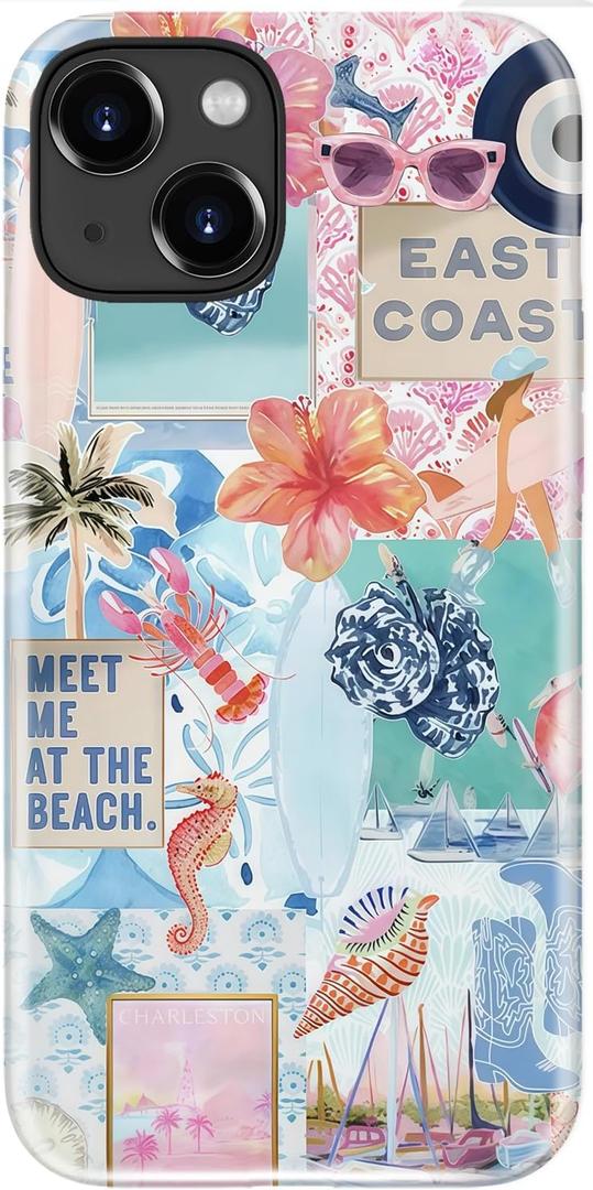 LUMARKE for iPhone 13 Mini Case,Trendy Flower Cover,Wireless Charging