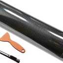 DIYAH 6D High Gloss Black Carbon Fiber Vinyl 24" x 60" / 2 FT x 5 FT Bubble Free Air Release Car Wrap Film Automotive DIY Decals with Hand Tools