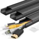 Yecaye TV Cord Hider, 42In Large Cable Hider Black, Wire Covers for 4 Cords, Wire Hiders for TV on Wall, Cable Raceway Concealer, W1.18in H0.6in, Black