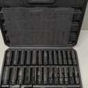 OTLOOMTBT 32PCS 1/2" Drive Impact Socket Set - Heavy Duty Industrial-Grade Deep Sockets, Metric/SAE Full Set with Extension Bar, Cr-V Steel Corrosion-Resistant Coating & Premium Storage Case