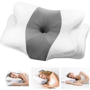 Neck Pillow - Memory Foam Pillow for Side, Back & Stomach Sleepers with Ergonomic Support, Cervical Neck Pillow for Neck Pain Relief, Dreamers Relief Pillow for Office, Travel & Home