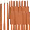 MTLEE 36 Pcs Christmas Taper Candles 10 Inch Unscented Tall Dripless Candlesticks Bulk Long Time Clean Burning Candles for Christmas Party Wedding Home Decoration (Pumpkin Color)