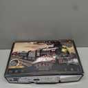 Christmas Electric Remote Control Train Set with Smoke, Lights, Sound, Locomotive Train Model with Track, Remote Carriage, USB Rechargeable, Gifts for Train Lovers (Black)