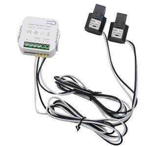 AC110V 220V 120A Tuya App Smart Two-Way Bilateral WiFi Energy Meter with 2PCS 120A 16MM CT Current Transformers Clamps Sensors KWh Power Eenrgy Electricity Consumption Monitor Meter Voltmeter Ammeter