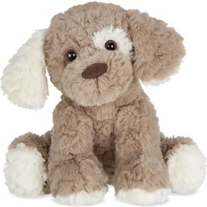 Bearington Collection Beige and Brown Dog Stuffed Animal 11 in - Puppy Stuffed Animals - Plush Dog Toys for Kids - Plushies