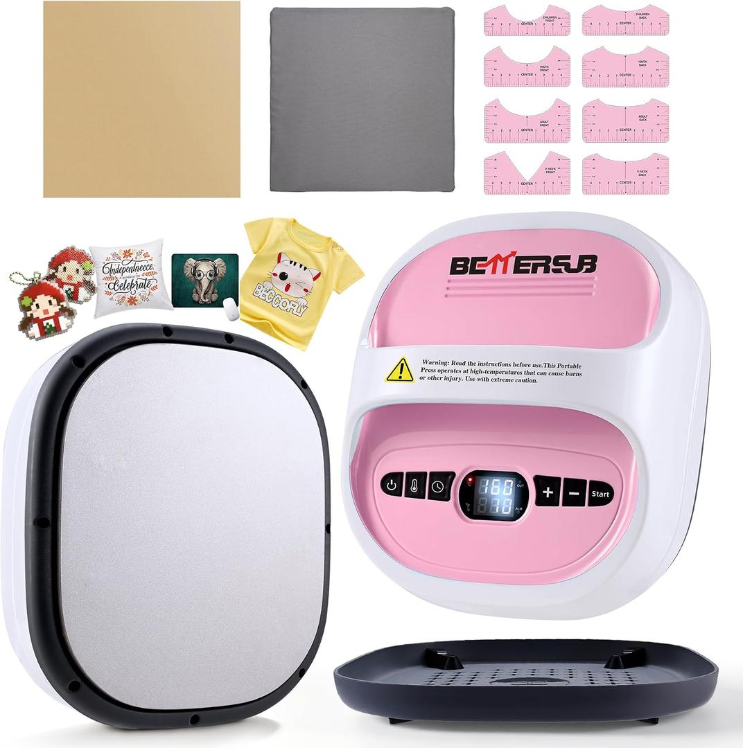 BetterSub 8.3"×9.7" Heat Press Machine for T-Shirts & HTV Vinyl, Portable