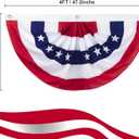 Outdoor Bunting Flags 6PCS 2x4 FT American Pleated Fan Flags,4th of July Patriotic Bunting,Outside Veteran's Day, Independence Day, Memorial Day Decorations, 250th Anniversary