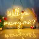 Will You Marry Me Neon Sign Large for Wall Decor, 44.5" Two-piece Free Combination Will You Marry Me ED Sign with Remote Control, Light Up Sign for Proposal Wedding Decorations, Warm Whtie