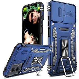 LeYi for Motorola Moto G-Power-2024 Case: Moto g Power 5g 2024 case with Slide Camera Cover, [Military-Grade] Shockproof, Magnetic Kickstand para Motorola Moto g Power 5g 2024 case, Navy Blue