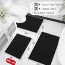 OLANLY Toilet Rugs U Shaped 24x20, Thick Soft and Absorbent Chenille Contour Bath Mat, Non-Slip Rubber Backing, Machine Washable Quick Dry Toilet Mat, Home Decor Accessories, Black