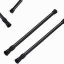 Wellgoods 2-Pack Adjustable Tension Rods 40-70cm - Black | Heavy Duty No Drill Shower Curtain Rods | Spring-Loaded Closet, Kitchen, Bathroom Organizer