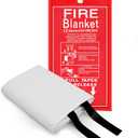 3 x Emergency Fire Blanket, 1 Pack 40 x 40 Fiberglass Fire Suppression Fireproof Blanket with Double-Sided Silicone Coating for Home, Kitchen, Fireplace, Grill, Car, Office, Warehouse