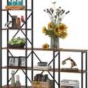 Tribesigns Modern 9 Shelves Bookshelves, Industrial Stepped Ladder Corner Etagere Bookcase, Rustic 6-Tier Display Open Shelf Storage Organizer for Living Room