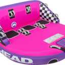 Airhead Mable Towable Tube for Boating, 1-4 Rider Inflatable Boat Tube for Water Tubing, Heavy Duty Full Nylon Cover, EVA Foam Pads, Dual Tow Point, Patented Speed Safety Valve