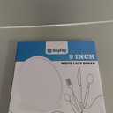 Turntable Vanity Tray 9 Inch for Perfume Candle, Bamboo Kitchen Sink Countertop Organizer for Keep Glass, Sponge and Soap Bathroom Countertop Organizer White (9" x 9" x 1.5")