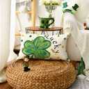 AVOIN colorlife St Patricks Day Clover Lucky Shamrock Throw Pillow Covers, 12 x 20 Inch Polka Dot Green Cushion Case Decoration for Sofa Couch Set of 2