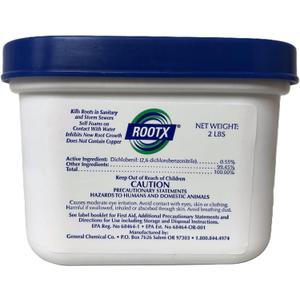 RootX - 2 LB. JAR (No Funnel/Applicator) Foaming root control for sewer lines and septic systems