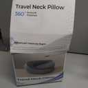 Purroch G-Shape Memory Foam Travel Neck Pillow - 100% Pure Foam Ergonomic Support with Eye Mask & Ear Plugs for Airplane Flights, Car Trips & Office Naps, Beige Gray