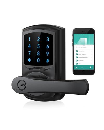Hidalife Smart Door Lock with Handle, Keyless Entry Digital Lock with Keypad for Front Doors, Touchscreen, One-Touch Toggle, App Control