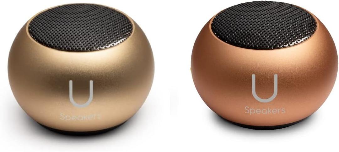 U Speakers Mini Portable Wireless Bluetooth Speaker with Magnetic Base, Mic & Selfie Remote Control Active Lifestyle Travel Home Office Bundle with Coordinating Speaker, Pairing