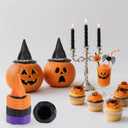12pcs Plastic Miniature Witch Hats, Mini Small Wizard Hat Ornament Tiny Halloween Dollhouse Miniatures for Haunted House Decor DIY Crafts Cake Toppers Doll Halloween Party Supplies (3 Colors)