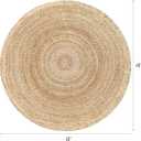 Hausattire Hand Woven Jute Braided Rug, 4 Round Natural, Reversible Boho Entry Area Rugs for Kitchen, Living Room I Farmhouse Decorative Floor Rug, 4 Feet Round
