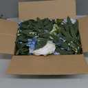 Lvydec 2 Pack Artificial Peony Flower Garland - 6ft Silk Peony Vine Willow Leaves Garland Blue and White Arch Flower Vine for Wedding Party Table Decoration (Blue)