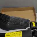 Perixx Periduo-605, Wireless Ergonomic Split Keyboard and Vertical Mouse Combo, Adjustable Palm Rest and Membrane Low Profile Keys, Black, US English Layout (11633)