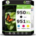 950XL 951XL Ink Cartridges Compatible for HP 951 XL for HP 950 xl Printer Ink 950 951 ink combo pack Work with OfficeJet Pro 8100 8600 8610 8615 8620 8625 8630 8660 251dw 271dw 276dw Printer(4 Pack)