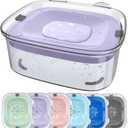 AONKEY 3L Dog Water Bowl No Spill, 101oz Large Spill Proof Dog Bowl Reduce Refill, Anti Splash No Mess Dispenser Dripless Slow Drinking Water Bowl for Sloppy Messy Drinkers (Violet)