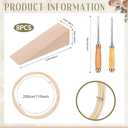 12 Pcs Rattan Repair Kit with Cane Webbing Roll, 3/16 Inch Rattan Webbing, 2 Caning Chisel, 8 Wooden Wedges, Furniture Caning Repair Supplies for Chair, Cabinet, Basket and Home Repair